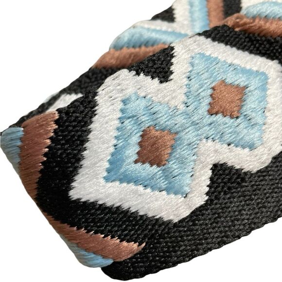 NWOT Black Sling Bag with Patterned Strap & Montana Patch Embellishment - Picture 3 of 5